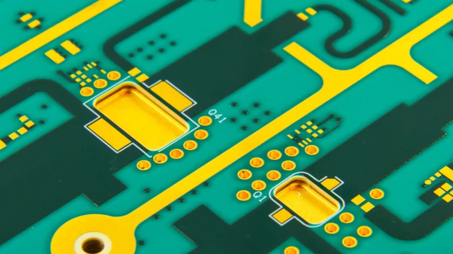 Closeup Of Circuit With Plated Cavities